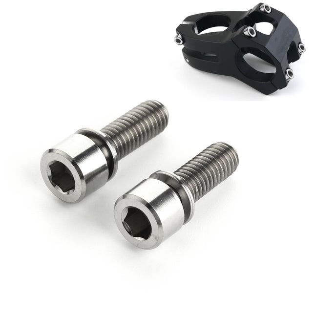 2 PCS Bicycle Accessories Titanium Bottle Cage Screw M5 15mm(Titanium Color)-garmade.com