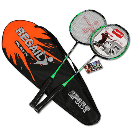 REGAIL 8019 2 PCS Carbon Durable Badminton Racket for Beginners (Green)-garmade.com