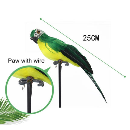 25cm Simulation Parrot Simulation Macaw Horticultural Decoration (Green)-garmade.com