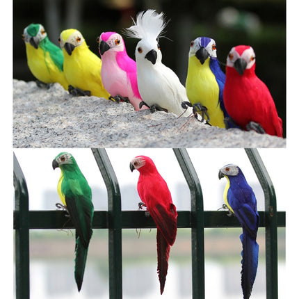 25cm Simulation Parrot Simulation Macaw Horticultural Decoration (White)-garmade.com