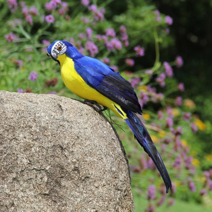35cm Simulation Parrot Simulation Macaw Horticultural Decoration (Blue)-garmade.com