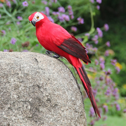 35cm Simulation Parrot Simulation Macaw Horticultural Decoration (Red)-garmade.com