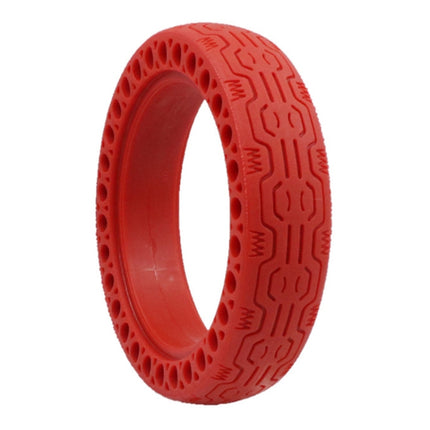8.5 inch Electric Scooter Wear-resistant Shock-absorbing Decorative Pattern Tire Honeycomb Solid Tire, Suitable for Xiaomi Mijia M365(Red)-garmade.com