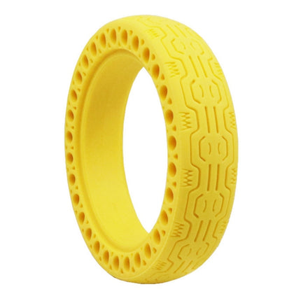 8.5 inch Electric Scooter Wear-resistant Shock-absorbing Decorative Pattern Tire Honeycomb Solid Tire, Suitable for Xiaomi Mijia M365(Yellow)-garmade.com