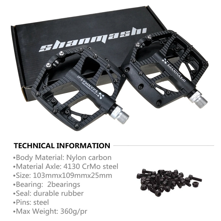 shanmashi pedals SHANMASHI NP-1 1Pair Nylon Carbon Fiber Pedal Non-slip Comfortable Foo – Garmade