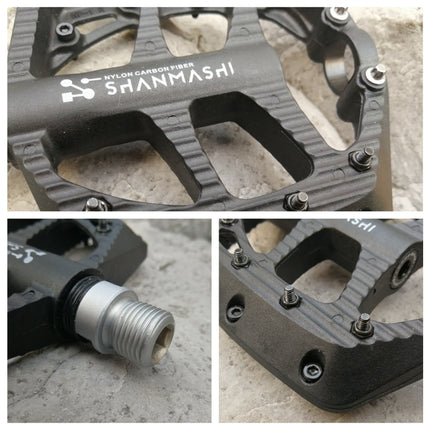 SHANMASHI NP-1 1Pair Nylon Carbon Fiber Pedal Non-slip Comfortable Foot Pedal (Black)-garmade.com