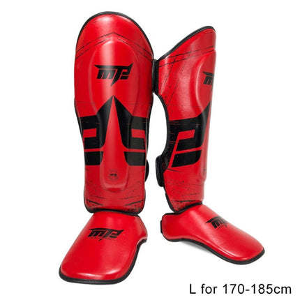 MTB SJ-004B Freestyle Grappling Thai Boxing Taekwondo Thickening Leg Guards Protective Gear, Size: L(Red)-garmade.com