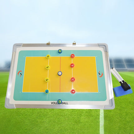 Aluminum Alloy Volleyball Coach Board Plate Handball Coaching Sets Volley Ball Equipment Training Magnetic with Eraser & Pen-garmade.com