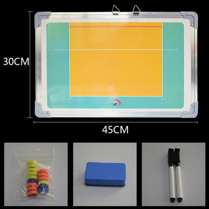 Aluminum Alloy Volleyball Coach Board Plate Handball Coaching Sets Volley Ball Equipment Training Magnetic with Eraser & Pen-garmade.com