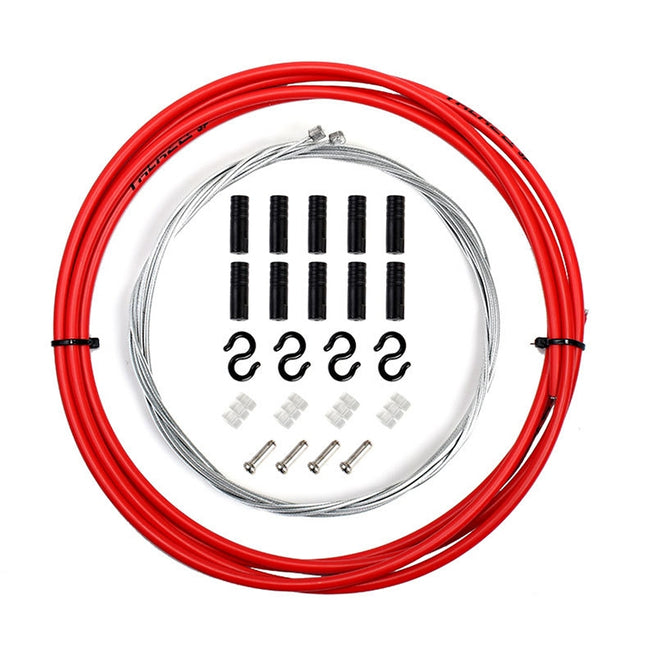7 in 1 Universal PVC Bicycle Variable Speed Cable Tube Set(Red)-garmade.com