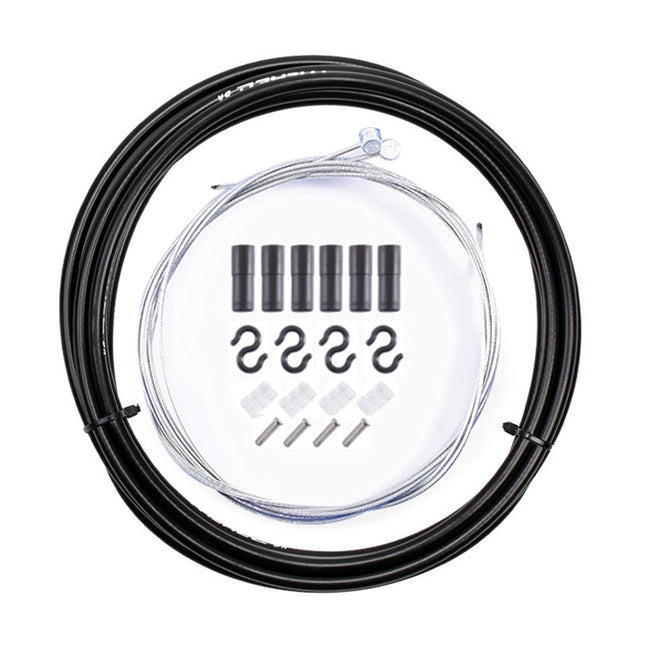 7 in 1 Cylindrical Head PVC Brake Cable Tube Set for Mountain Bike (Black)-garmade.com