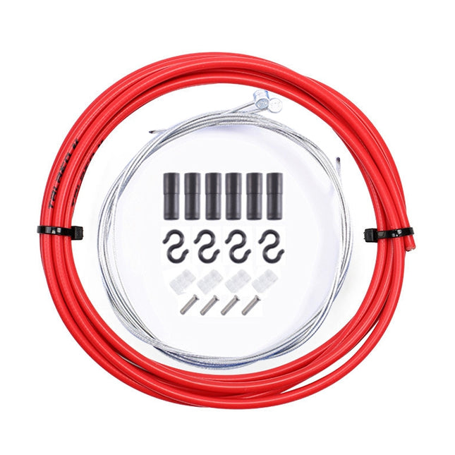 7 in 1 Cylindrical Head PVC Brake Cable Tube Set for Mountain Bike (Red)-garmade.com