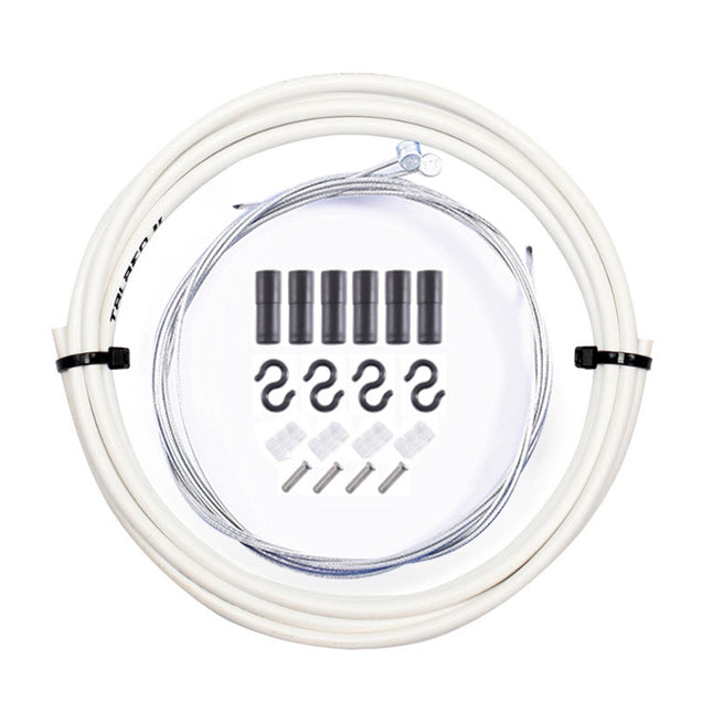 7 in 1 Cylindrical Head PVC Brake Cable Tube Set for Mountain Bike (White)-garmade.com
