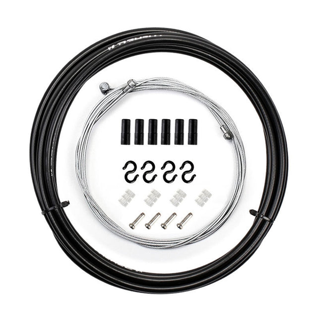7 in 1 Mushroom Head PVC Brake Cable Tube Set for Road Bike (Black)-garmade.com