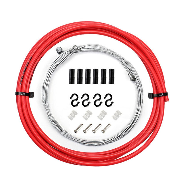 7 in 1 Mushroom Head PVC Brake Cable Tube Set for Road Bike (Red)-garmade.com