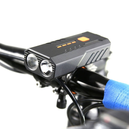 2 PCS USB Rechargeable Bicycle Front Light Bike FlashLight (White Light)-garmade.com