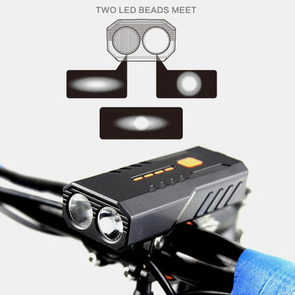 2 PCS USB Rechargeable Bicycle Front Light Bike FlashLight (White Light)-garmade.com