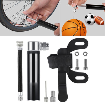 Manual Mini Portable Bicycle Aluminum Alloy Pump (Black)-garmade.com