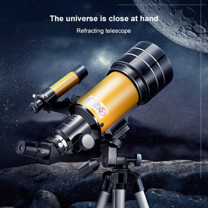 High-definition Stargazing Refracting Astronomical Telescope(Black Yellow)-garmade.com
