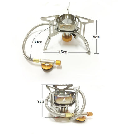 S187 Outdoor Portable Mini Stainless Steel Camping Stove Windproof Gas Stove (Silver)-garmade.com