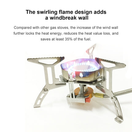 S187 Outdoor Portable Mini Stainless Steel Camping Stove Windproof Gas Stove (Silver)-garmade.com