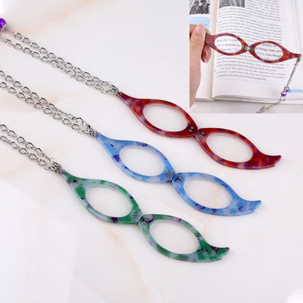 3 PCS Necklace Pendant Handheld Folding Reading Glasses + 2.00D Rndom Color Delivery-garmade.com