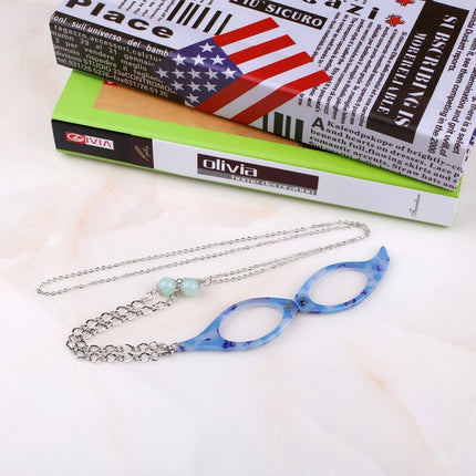 3 PCS Necklace Pendant Handheld Folding Reading Glasses + 1.50D Rndom Color Delivery-garmade.com