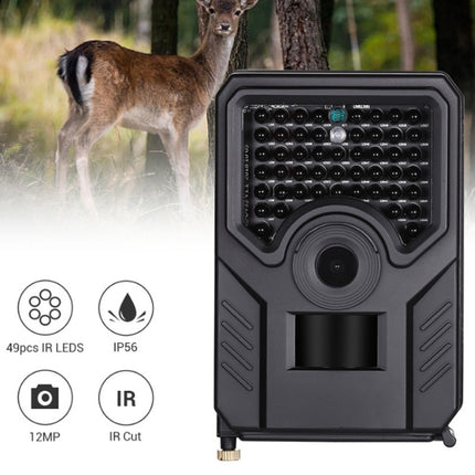 PR-200B 120 Degrees Wide Angle Lens IP56 Waterproof 12MP 1080P HD Infrared Hunting Trail Camera, Support TF Card, PIR Distance: 10-15m (Black)-garmade.com
