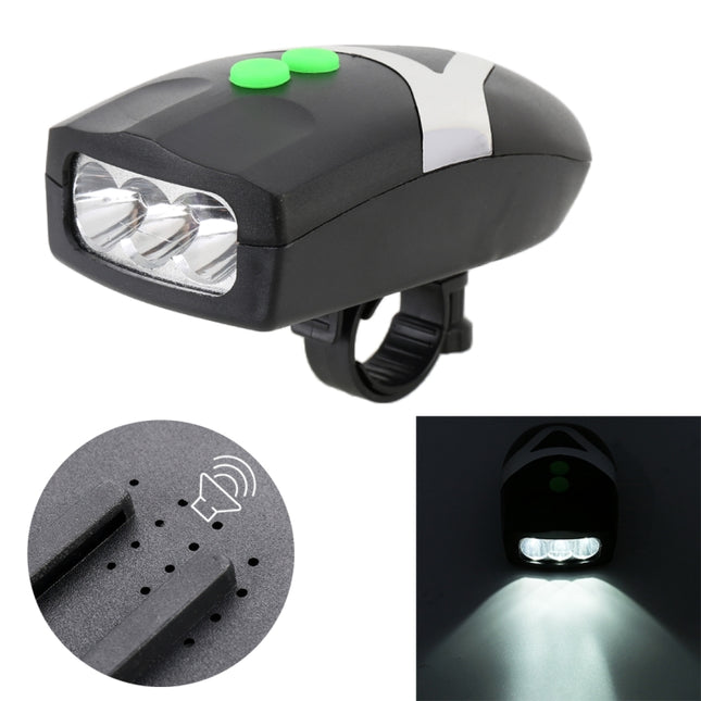 Mountain Bike Headlight Horn LED Flashlight Bicycle Electric Horn, with Light-garmade.com