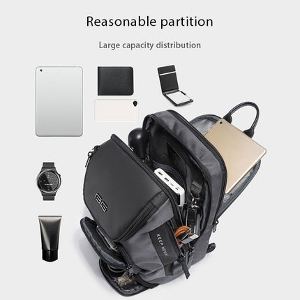 BANGE Fashion Travel Chest Bag Business Backpack Single Shoulder Bag (Black)-garmade.com