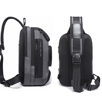 BANGE Fashion Travel Chest Bag Business Backpack Single Shoulder Bag (Black)-garmade.com