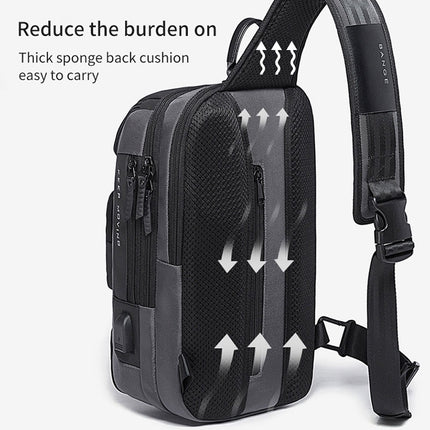 BANGE Fashion Travel Chest Bag Business Backpack Single Shoulder Bag (Grey)-garmade.com