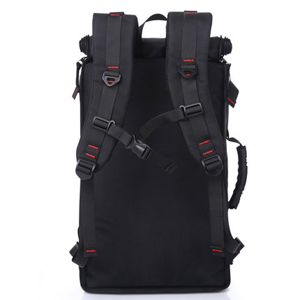 KAKA Large Capacity Backpack Men Travel Bag Leisure Student Waterproof Shoulders Bag with Lock(Black)-garmade.com