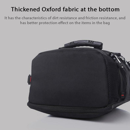 KAKA Large Capacity Backpack Men Travel Bag Leisure Student Waterproof Shoulders Bag with Lock(Black)-garmade.com