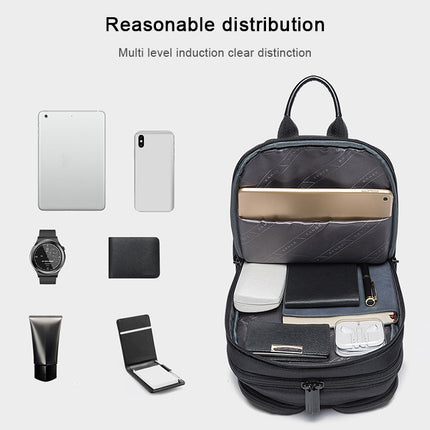 BANGE Fashion Casual Shoulder Bag Outdoor USB Chest Bag (Black)-garmade.com