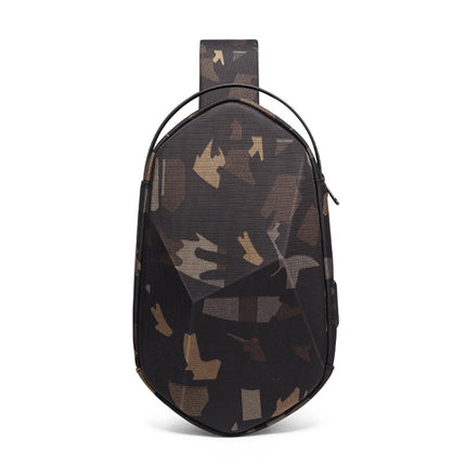 BANGE Chest Bag Men Shoulder Bag Hard Shell Polyhedron Messenger Bag (Camouflage)-garmade.com