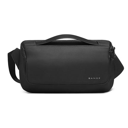 BANGE Sports Leisure Chest Bag Business Waist Bag Trendy Fashion Messenger Bag Shoulder Bag (Black)-garmade.com