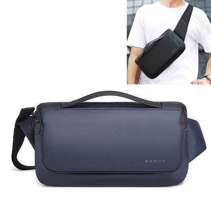 BANGE Sports Leisure Chest Bag Business Waist Bag Trendy Fashion Messenger Bag Shoulder Bag (Blue)-garmade.com