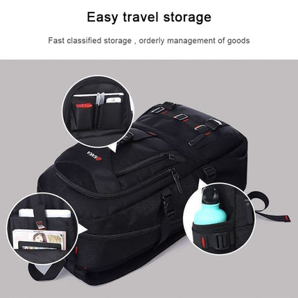 KAKA Travel Student Sports Waterproof Bag Men Backpack Double Shoulder Bag(Black)-garmade.com
