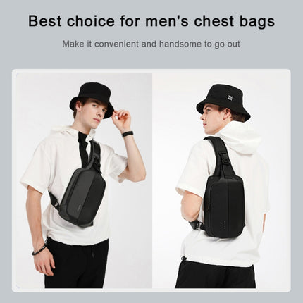 BANGE Men Fashion Men Chest Bag Outdoor Leisure Messenger Bag Waterproof Shoulder Bag (Black)-garmade.com