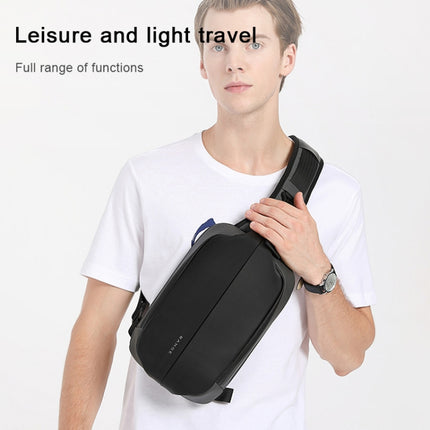 BANGE Men Fashion Men Chest Bag Outdoor Leisure Messenger Bag Waterproof Shoulder Bag (Black)-garmade.com