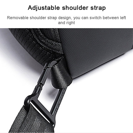 BANGE Fashion Outdoor Sports USB Leisure Shoulder Bag Men Chest Bag(Black)-garmade.com