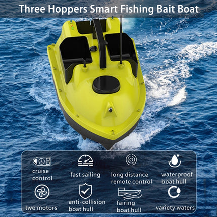D18 Smart RC Three Hoppers Fishing Bait Boat 2kg Load 500m Remote Control-garmade.com