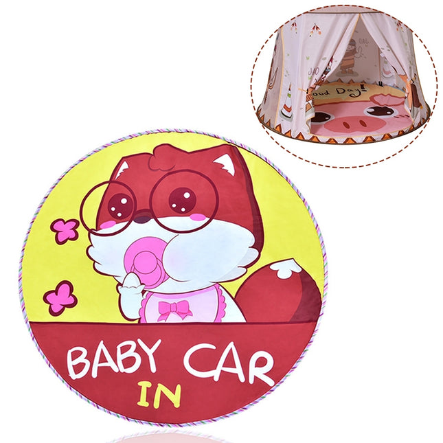 Children Cartoon Floor Mat Indoor Toy Tent Cotton Pad Crawling Mat, Diameter: 140cm, Random Styles Delivery-garmade.com
