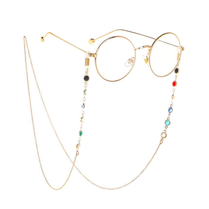 Star Style Stained Glass Presbyopic Myopic Eyeglasses Chain(Gold)-garmade.com