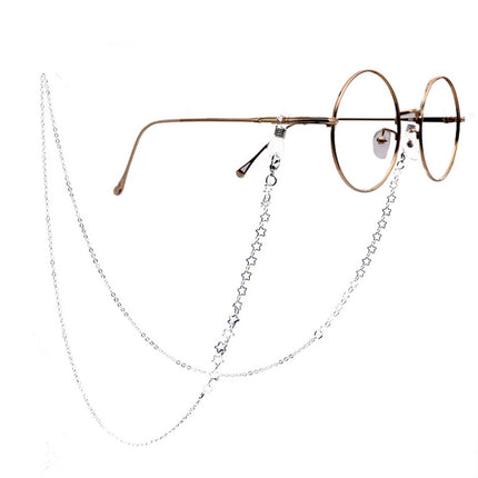 2 PCS Stars Style Hollow Fashion Simple Eyeglasses Chain(Silver)-garmade.com