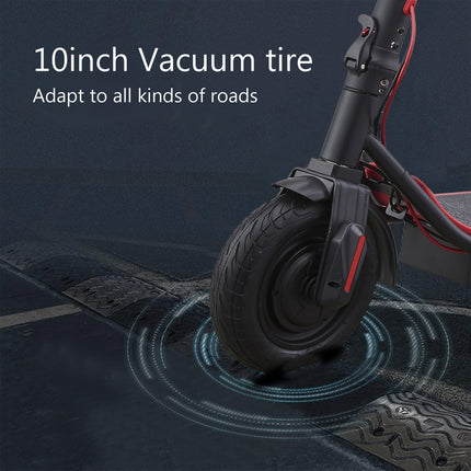 [US Warehouse] 500W Foldable IP64 Waterproof Magnesium Alloy Electric Scooter with 10 inch Tires & LED Display & LED Lights & 10AH Lithium Battery, Load Capacity: 100kg(Black)-garmade.com