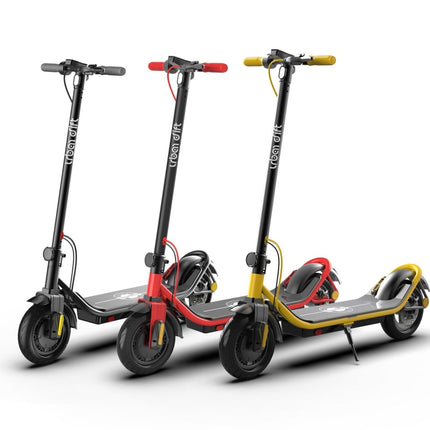 [US Warehouse] 500W Foldable IP64 Waterproof Magnesium Alloy Electric Scooter with 10 inch Tires & LED Display & LED Lights & 10AH Lithium Battery, Load Capacity: 100kg(Yellow)-garmade.com