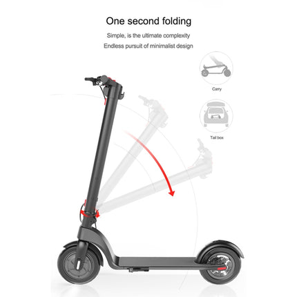 [EU Warehouse] X7 Outdoor Waterproof Foldable Off-road Scooter with 10 inch Vacuum Tires & LCD Display & LED Lights & 6.4AH Lithium Battery, Load-bearing: 20-100kg (Black)-garmade.com