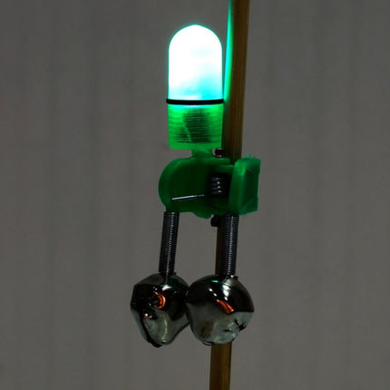 10 PCS Fishing Accessory Twin Bells Clip Fishing Bite Alarm with LED Night Light-garmade.com